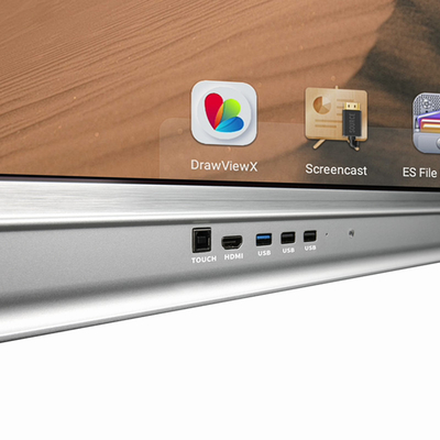 65 จอแสดงผลแบบโต้ตอบจอแบนสมาร์ททัชสกรีน Android 11 พร้อม OPS Cam Mic