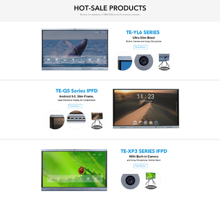 จอแสดงผล LCD แบบโต้ตอบ 4K Android 11 จอภาพ LED แบบสัมผัสหลายจอพร้อมสล็อต OPS เพื่อการศึกษา