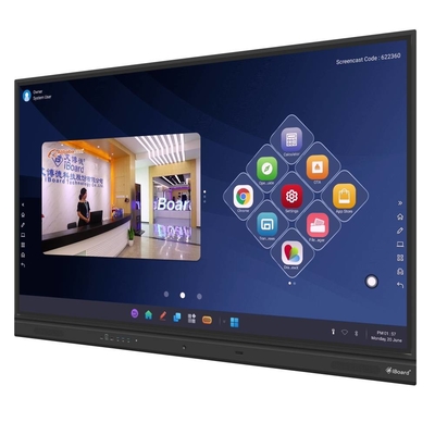 iBoard 75 86 นิ้ว Smart Touch Screen บอร์ดอินเทรคชัน บอร์ดแสดงผล บอร์ดอินเทรคชัน สําหรับห้องประชุมชั้นเรียน