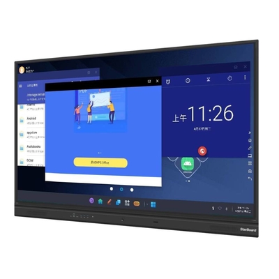 กระดานไวท์บอร์ดแบบโต้ตอบอินฟราเรด Android 11 Multi Task Touch Screen Monitor