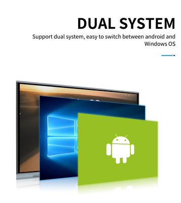 Android 11 Smart Board 86 นิ้ว, 16/32/64G Interactive Panel สำหรับการศึกษาและธุรกิจ