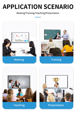 กระดานไวท์บอร์ดแบบโต้ตอบ LED ขนาด 65 นิ้ว, แอนดรอยด์ สมาร์ท แฟลตพาเนล 20/40 จุดสัมผัส อินฟราเรด สีดำ