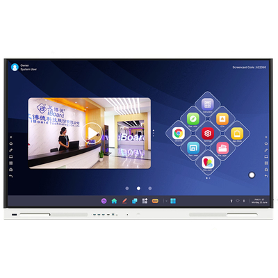98inch iBoard Smart Board Interactive Flat Panel อลูมิเนียมอัลลอยด์สำหรับการประชุมทางธุรกิจ