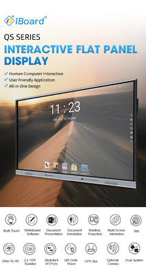 กระดานไวท์บอร์ดอินเทอร์แอคทีฟอินฟราเรด 3840 * 2160 HD, CE Smart Board TV สำหรับการศึกษาในโรงเรียน