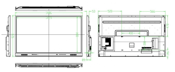 4K Big Smart Electronic LCD กระดานไวท์บอร์ดแบบโต้ตอบสำหรับโรงเรียน