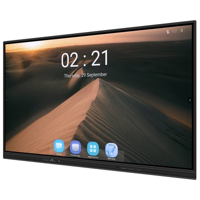 แอนดรอยด์ 13 IR อินเตอร์เอ็กทีฟไวท์บอร์ด ฟิงเกอร์ทัช 65 75 86 นิ้ว 4K Smart Panel จอแสดงภาพด้วย wifi RJ45 แชร์แบบไร้สายจากพาด / โทรศัพท์ / เล็ปโตปสําหรับการประชุมสํานักงานโรงเรียน