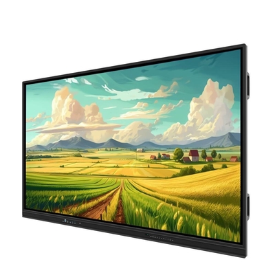 55 65 75 86 นิ้ว IR บอร์ดสีอินเตอร์เอคทีฟ 4K ทัชพานีล PC TV Android OPS Display สําหรับการประชุมการศึกษา