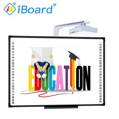 บอร์ดโปรเจคเตอร์อินเตอร์เอคทีฟิค ปรับแต่งขนาด 82 ถึง 120 นิ้ว Finger Touch Smart Board PC USB Connected Whiteboard