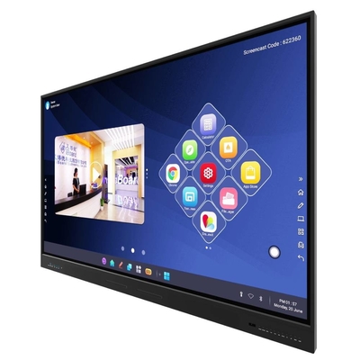 65 75 86 นิ้ว 4K Ultra HD Windows OS สมาร์ทบอร์ด ติดผนังจอจอ LCD พร้อมพับ