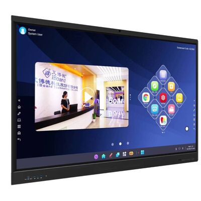 65 75 86 นิ้ว 4K Ultra HD Windows OS สมาร์ทบอร์ด ติดผนังจอจอ LCD พร้อมพับ