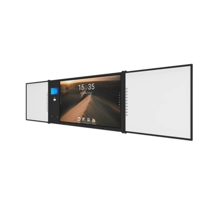 บล็อคบอร์ดอินเตอร์เอคทีฟอรันด์ พร้อมระบบจดจําใบหน้า AI DLED Display Multi touch Whiteboard Monitor สําหรับการสอน