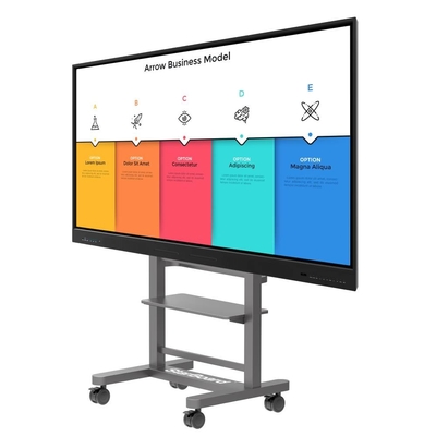 65 นิ้ว Iboard บอร์ดอินเตอร์เอ็กซ์ทราคทีฟ บอร์ดไวท์บอร์ด Smart Touch Screen สําหรับออฟฟิศ โรงเรียน
