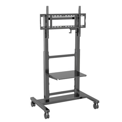 ขาตั้งกระดานไวท์บอร์ดแบบโต้ตอบ ปรับความสูงได้ รองรับน้ำหนัก 100 กก. และล้อเบรกหมุนได้ 360° สำหรับทีวีขนาด 55-86 นิ้ว