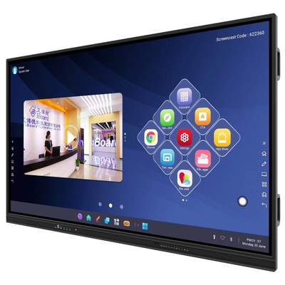หน้าจอสัมผัสปฏิสัมพันธ์ 86 นิ้ว 4K Smart Board สําหรับโรงเรียนและบริษัท