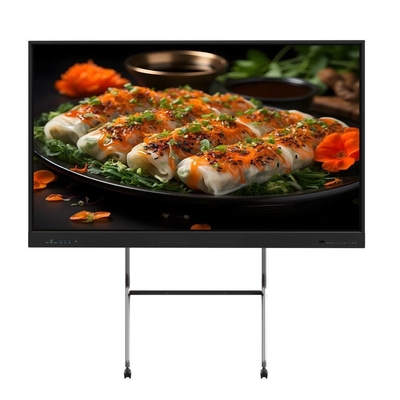ผนังแผ่นกระดานสีขาวอินเตอร์เอคทีฟ มอนิเตอร์สัมผัสสมาร์ท โทรทัศน์ 4K Ultra HD Screen พร้อม PC All-in-one สําหรับธุรกิจและการสอน