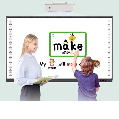 เครื่องสอนดิจิตอล อิเล็กทรอนิกส์ กระดานสีขาว Finger Touch Smart Interactive Whiteboard พร้อมโปรเจคเตอร์ HD สําหรับโรงเรียน