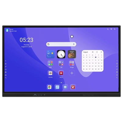 LCD Smart Board 86 นิ้ว Android 14 8+128G กล้องและไมโครโฟน สร้างใน Windows 50 จุดสัมผัสWifi BT สําหรับการประชุมโรงเรียน