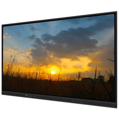 4K 65 75 86 98 110 นิ้ว แผ่นกันแสงสว่าง อินเตอร์เอคทีฟ สมาร์ทไวท์บอร์ด IR Monitor Super Slim Frame มอนิเตอร์คอมพิวเตอร์สําหรับการประชุมโรงเรียน