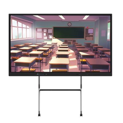 4K 65 75 86 98 110 นิ้ว แผ่นกันแสงสว่าง อินเตอร์เอคทีฟ สมาร์ทไวท์บอร์ด IR Monitor Super Slim Frame มอนิเตอร์คอมพิวเตอร์สําหรับการประชุมโรงเรียน