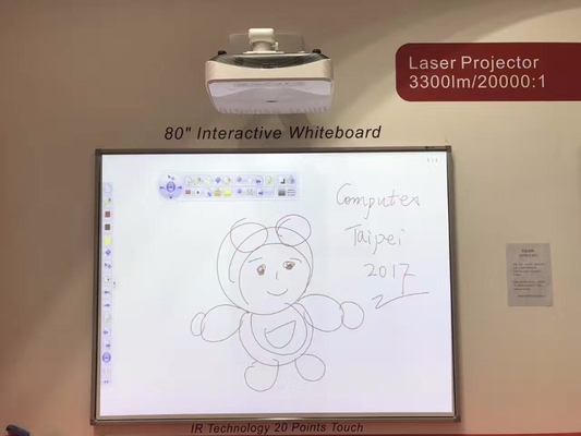การสนับสนุน Multi-Touch USB Interface บอร์ดสีขาวปฏิสัมพันธ์สําหรับการนําเสนอที่เรียบร้อย
