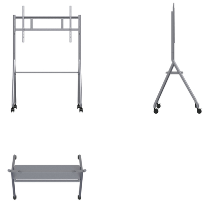IBoard ขนาด 55-86 นิ้ว มีให้เลือก โทรศัพท์มือถือ TV Bracket ชั้นยืน TV Trolley Cart All-in-one Display กับล้อ