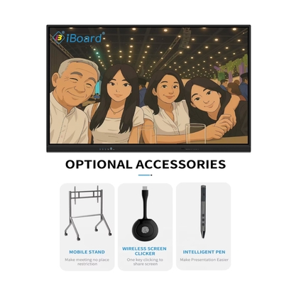 4 3 Ratio Iboard บอร์ดอินเตอร์เอคทีฟไวท์บอร์ดพร้อม VGA Connectivity และ Android 11 8 64G