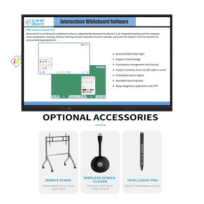 ขนาดใหญ่ 98 นิ้ว 4K LCD อินเตอร์เอคทีฟ บอร์ดสมาร์ท ทัชพานิล จอสมาร์ทสําหรับห้องเรียน บอร์ดอิเล็กทรอนิกส์ บอร์ดดิจิตอล บอร์ดสมาร์ทสําหรับการสอน