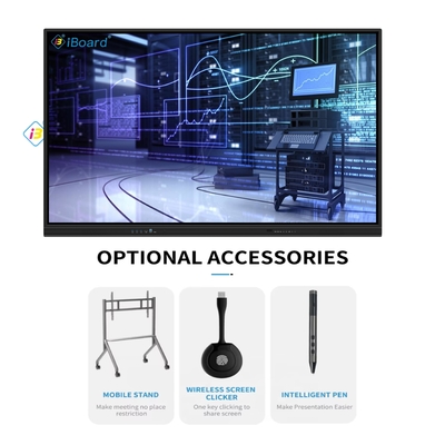 65 75 86 98 นิ้ว 4K LCD อินเตอร์เอคทีฟ บอร์ดไวท์บอร์ด ทัชพานิล ห้องเรียนสมาร์ท บอร์ดอิเล็กทรอนิกส์ บอร์ดดิจิตอล บอร์ดสมาร์ทสําหรับการสอน