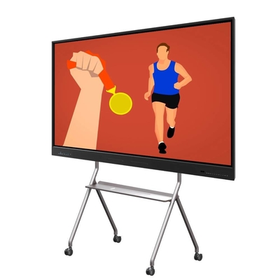 LED Interactive Whiteboard 86 98 110 Inch Android 13 14 LCD Smart Board Response 5-8 Ms โปรแกรมการประชุมที่เข้ากันได้กับกล้องและไมค์ และตัวยืนมือถือ