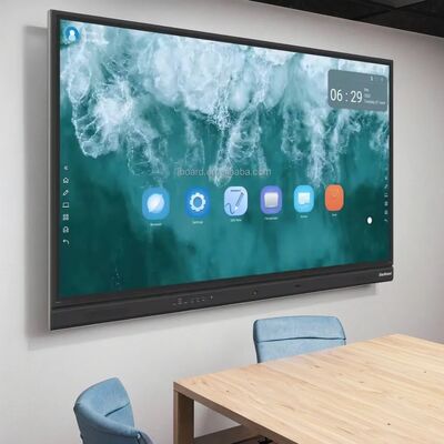 หน้าจอสัมผัสอินเตอร์เอ็กเตอร์ 75 นิ้ว Whiteboard 4K Smart Board Touch Display