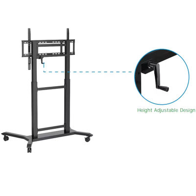 IBoard ความสูงปรับ 42"-86" Trolley Multi Mobile TV Cart สําหรับปานีลที่เรียบอินเตอร์เอคทีฟี Smart Whiteboard VESA 100*100-800*600 มม.