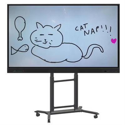 IBoard ความสูงปรับ 42"-86" Trolley Multi Mobile TV Cart สําหรับปานีลที่เรียบอินเตอร์เอคทีฟี Smart Whiteboard VESA 100*100-800*600 มม.