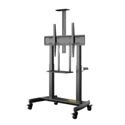 ฐาน TV Floor Mobile Stand ความสูงที่ปรับค่า TV Cart Mount สําหรับโทรทัศน์จอสัมผัสที่สมาธิ
