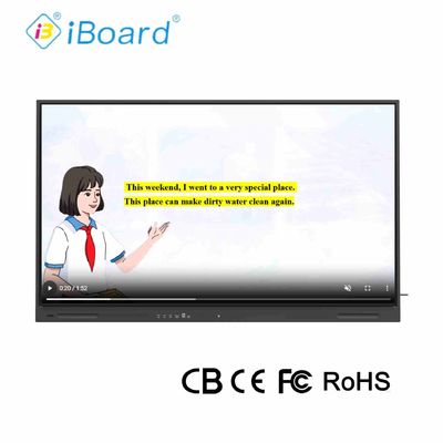 4K UHD Interactive Flat Panel 55 นิ้ว Smart TV พร้อมระบบ Android อัพเดท อุปกรณ์ทํางาน AI สําหรับการประชุมในห้องเรียน