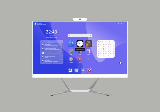 โรงงานตรง 21.5' 23.8' 27 นิ้ว โมเนอร์โต๊ะด้วยเว็บแคม All-in-one Android และ Win System Capacitive Touch