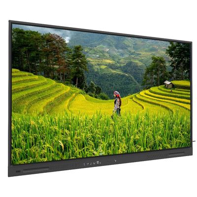 แผนผังอินเตอร์เอคทีฟ แฟลต 75 นิ้ว แอนดรอยด์ 14 OPS PC Wifi BT USB RJ45 ทัชซอฟต์แวร์ Smart Board สําหรับการอบรมการศึกษาโรงเรียน