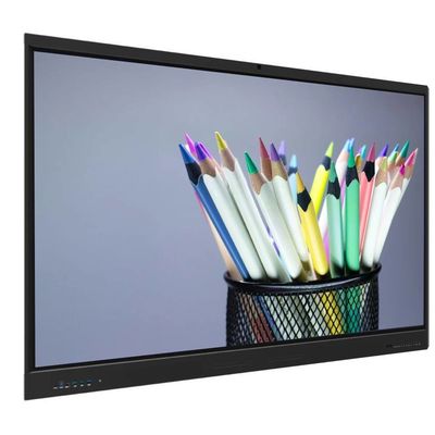 LCD Smart Board 75 นิ้ว IFP แอนดรอยด์ 14 8+128G กล้องไมค์ สเปคเกอร์ แสงเซนเซอร์ Wifi อินฟราเรด 50 จุดสัมผัส สําหรับโรงเรียน ออนไลน์ การเรียนการสอน สํานักงาน Zoom ทีมงานการประชุม