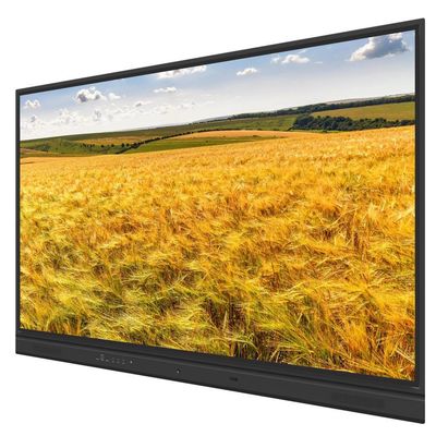 กระดานไวท์บอร์ดแบบโต้ตอบ LCD ติดผนังขนาด 75 และ 86 นิ้ว พร้อมลำโพง 2x 15W ซับวูฟเฟอร์เป็นอุปกรณ์เสริม และกล้องและไมโครโฟนในตัวเป็นอุปกรณ์เสริม ระบบ Android PC