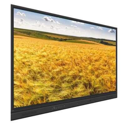 กระดานไวท์บอร์ดแบบโต้ตอบ LCD ติดผนังขนาด 75 และ 86 นิ้ว พร้อมลำโพง 2x 15W ซับวูฟเฟอร์เป็นอุปกรณ์เสริม และกล้องและไมโครโฟนในตัวเป็นอุปกรณ์เสริม ระบบ Android PC