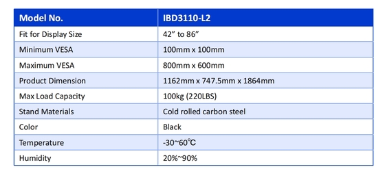 โรงงานขายส่ง ขาตั้งทีวีแบบมีล้อเลื่อน ปรับได้ ขนาด 55"-86" รองรับกระดานไวท์บอร์ดแบบอินเทอร์แอคทีฟ สมาร์ทพาเนล น้ำหนักสูงสุด 220 ปอนด์ โครงสร้างเหล็ก รถเข็นทีวีแบบมีล้อ