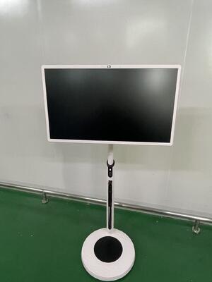 ทีวีอัจฉริยะแบบพกพาขนาด 32 นิ้ว หน้าจอสัมผัสเคลื่อนที่ได้ ระบบ Android ไร้สาย พร้อมล้อ