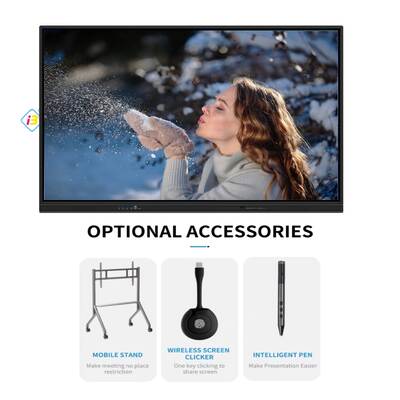 IBoard All-in-One Interactive Flat Panel พร้อมระบบ Android สองระบบ, Pen/Finger Touch, และหลายอินไพท์ (HDMI, VGA, USB, RJ45)