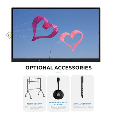 แผงอินเทอร์แอคทีฟแบบแบน IBoard Factory Android 9.0 พร้อมอายุการใช้งาน 50,000 ชั่วโมง และจุดสัมผัส 40 จุดเพื่อการสอนที่ดียิ่งขึ้น