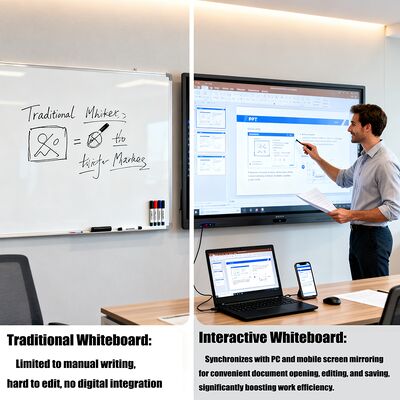 65 75 85 100 นิ้ว 4K Touch Screen ห้องเรียนสมาชิก Smartboard บอร์ดดิจิตอล Smart Interactive Display สําหรับโรงเรียน