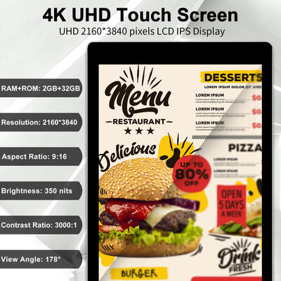 43 55 65 75 นิ้ว จอสัมผัสคาปาซิทีฟในร่มแบบตั้งพื้น ป้ายดิจิทัล 4K จอแสดงผลโฆษณาแบบโต้ตอบเชิงพาณิชย์