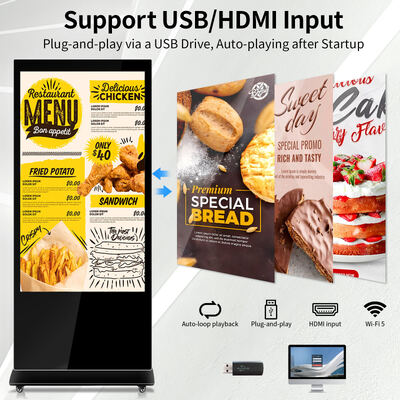 การควบคุมทางไกล Digital Signage ด้วยพื้นที่แสดงภาพ 393mm*698mm และ WAVE/MP3/WMA/AAC Support สําหรับการปฏิสัมพันธ์กับลูกค้าที่ดีขึ้น