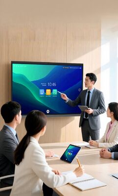 ปานล์อินเตอร์เอคทีฟ แฟลต 75 นิ้ว 4K UHD พร้อม 20 จุด Multi Touch และ Android 9.0 OS Smart Board