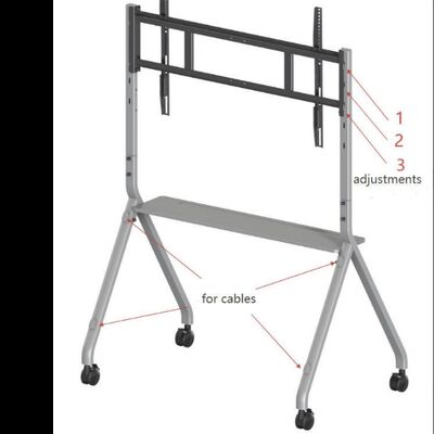 ขาตั้งมือถือ รถเข็นทีวีเคลื่อนที่สำหรับจอแสดงผลแบบโต้ตอบ Smart TV เหมาะสำหรับขนาด 65-86 นิ้ว