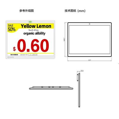 Smart office Super Market E-Ink Display Price Tag 4 Color Electronic Shelf Label