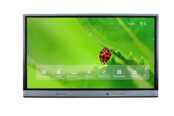 หน้าจอสัมผัสอินเตอร์เอ็กเตอร์ 75 นิ้ว Whiteboard 4K Smart Board Touch Display